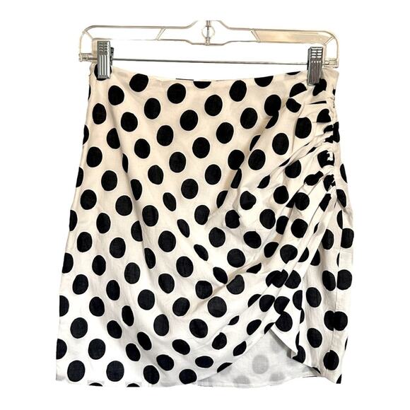 Lovers + Friends Paris Polka Dot Skirt Black and White Small - Picture 2 of 10